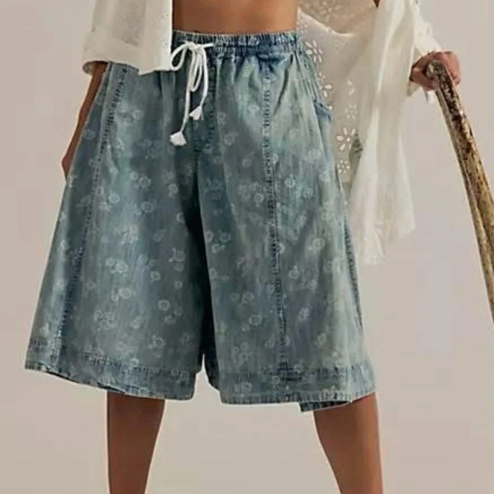 Free People We The Free Distant Lover Printed Culottes NWT Size Small Color: Sky - Picture 1 of 12